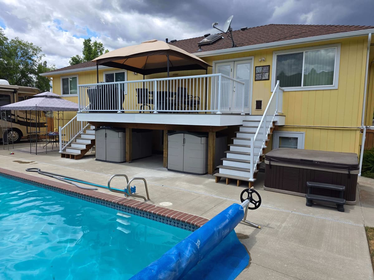 Custom deck built on Spokane home exterior