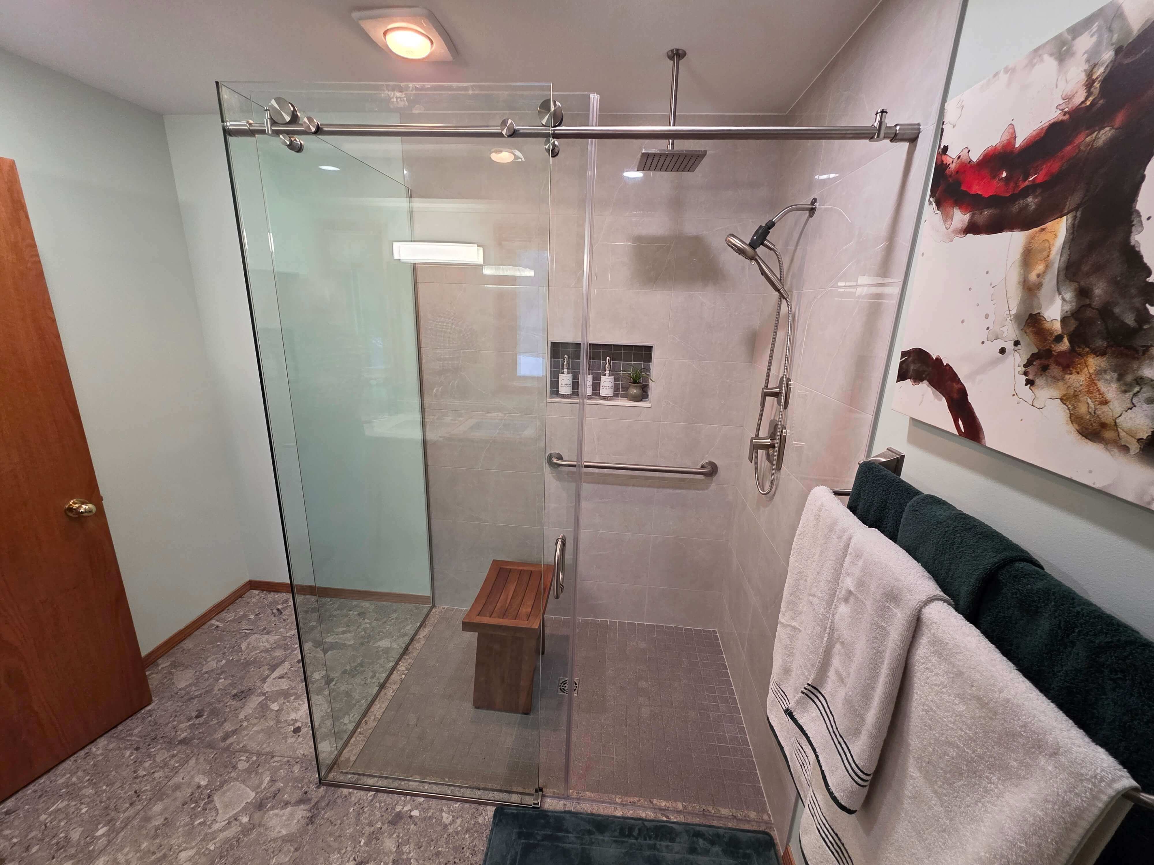 Stylish remodeled bathroom in Spokane with modern fixtures and elegant design